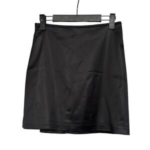 Aritzia Wilfred Black Satin Skirt Pencil Classic